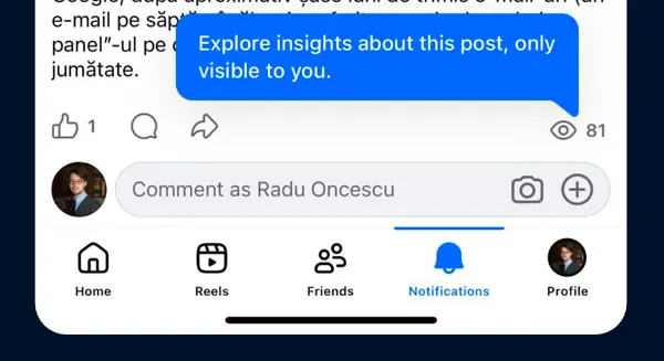 Facebook测试帖子浏览量显示功能