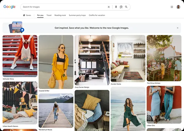 谷歌图片采用Pinterest风格布局并引入AI图像生成功能